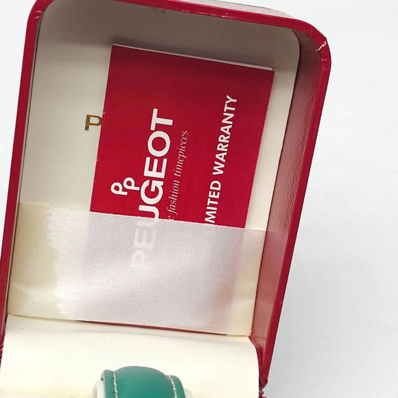 Peugeot Womens Green Dial Quartz Watch With Crystal Bezel & Leather Strap - Picture 3 of 6